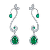 Pear Drop Green Topaz Musical Notes Drop Earrings